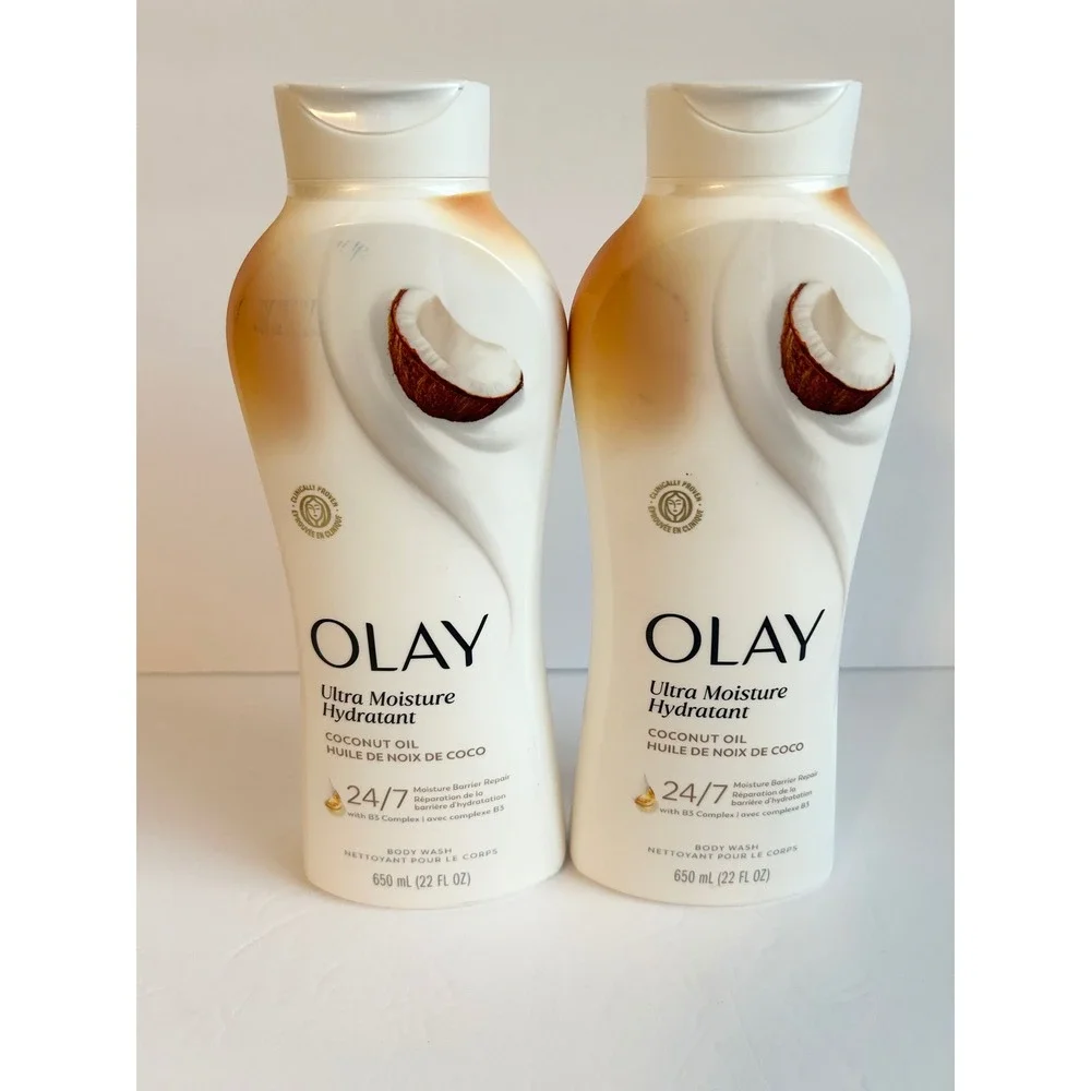 Olay Ultra Moisture Coconut Oil Body Wash with B3 Complex 22 fl oz 2 Pack Bundle